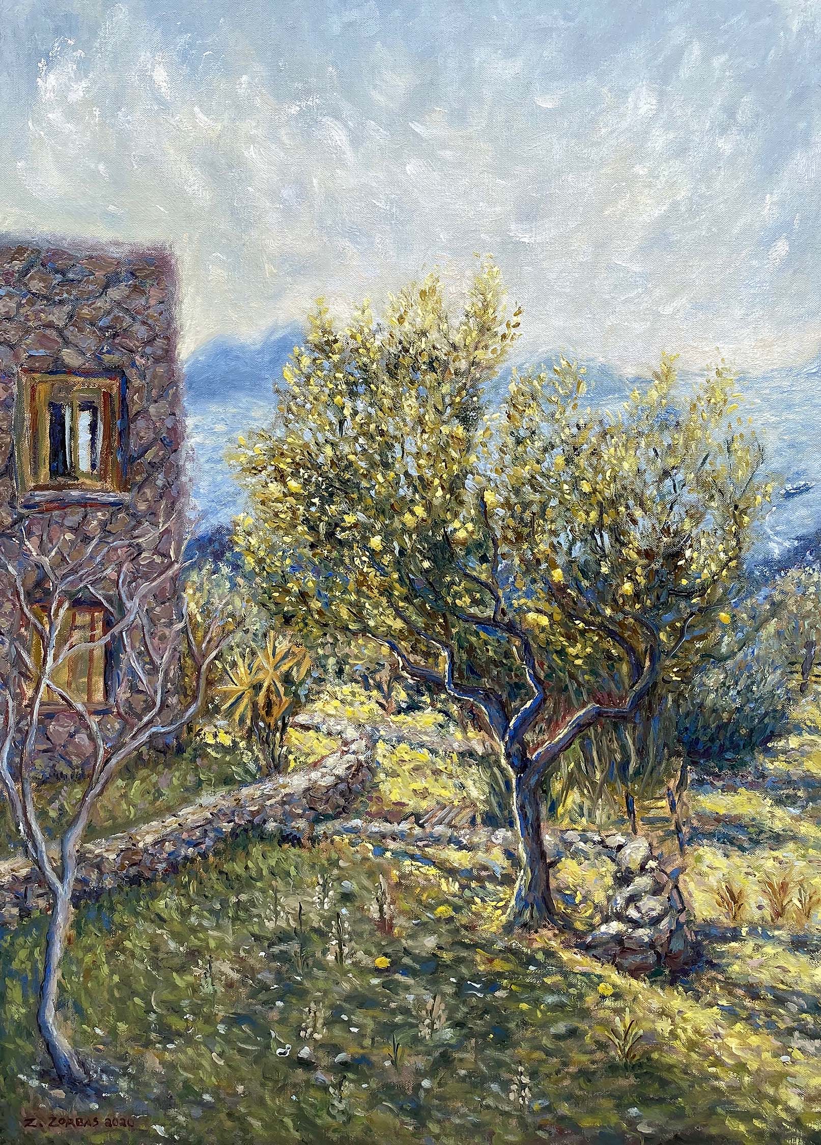 Aegina painting by artist Zac Zorbas